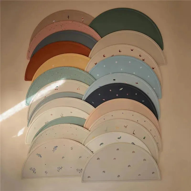 Mushie - Silicone Placemat for Kids, BPA Free Non-Slip Design, Sun Orange Image 5