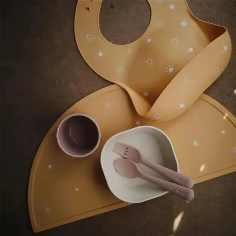 Mushie - Silicone Placemat for Kids, BPA Free Non-Slip Design, Sun Orange Image 6