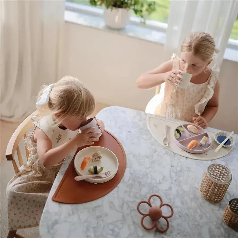 Mushie - Silicone Placemat for Kids, BPA Free Non-Slip Design, Sun Orange Image 7