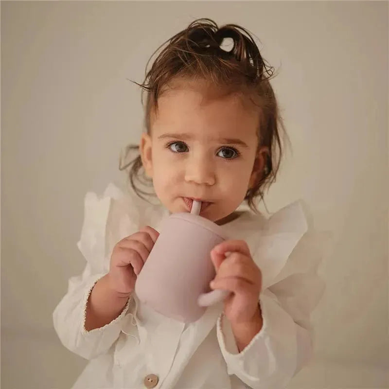 Mushie - Silicone Training Cup & Straw, Soft Lilac Image 3