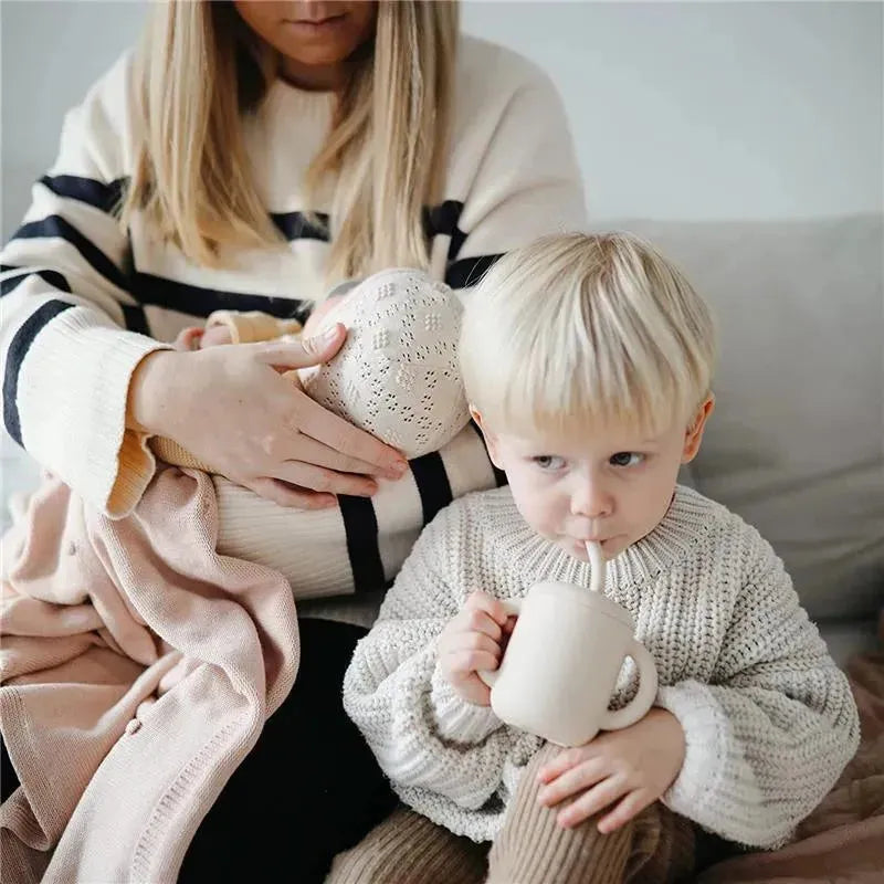 Mushie - Silicone Training Cup & Straw, Soft Lilac Image 5