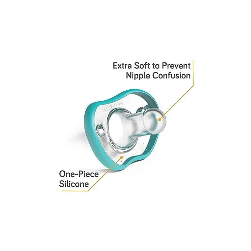 NanoBebe 2-Pack Flexy Pacifiers, Teal Image 3