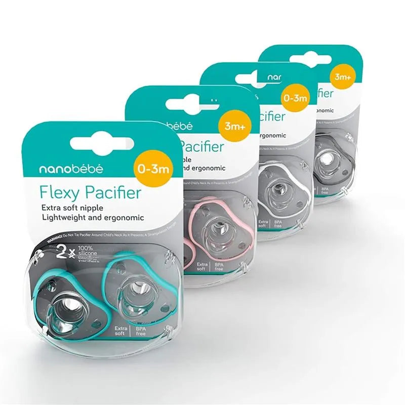 NanoBebe 2-Pack Flexy Pacifiers, Teal Image 7
