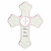 Nat & Jules - Demdaco Pink Hanging Cross | Wall Hanging Image 1