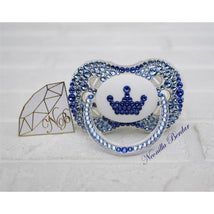 Neonilla Crystal - Pacifier With Swarovski Elite Crown Blue Bling Dummy  Image 1