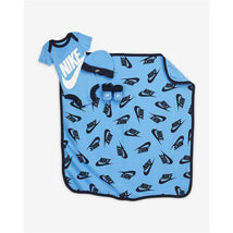 Nike Baby 4Pk 1 Short sleeve Bodysuit + Hat + 1Pk Booties + Blanket - Blue 0-6M Image 1