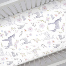 Nojo - Fitted Crib Sheet Floral Deer Print Image 2
