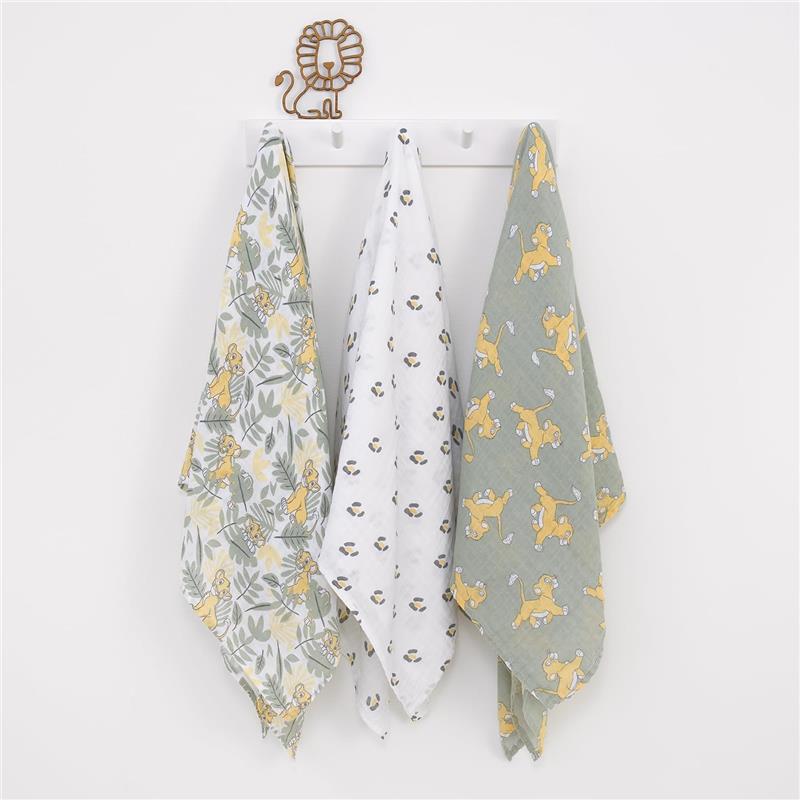 Nojo - Lion King 3 Pk Printed Muslin Swaddles Image 2