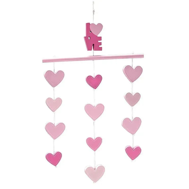 NoJo Little Love Ceiling Mobile - Pink Hearts Image 1