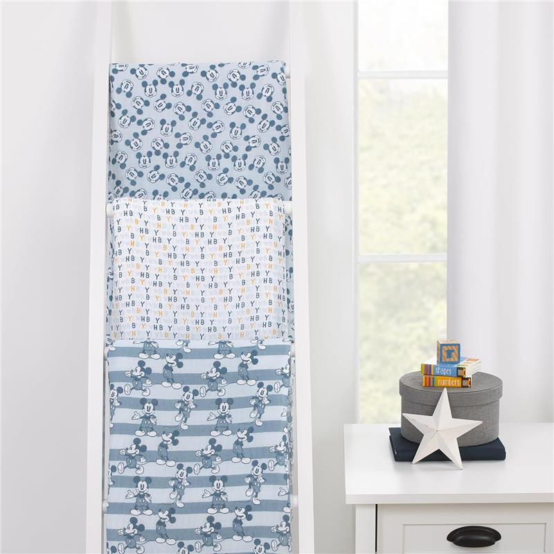 Nojo - Mickey 3 Pk Printed Muslin Swaddles Image 5