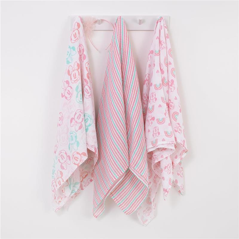 Nojo - Minnie 3 Pk Printed Muslin Swaddles Image 9