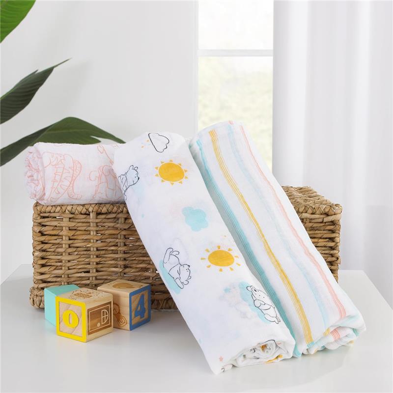 Nojo - Pooh 3 Pk Printed Muslin Swaddles Image 5