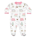 Noomie - Baby Zipper Footie Pink Camping  Image 1