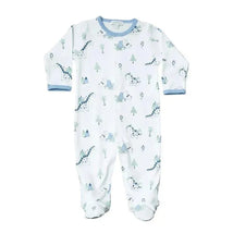 Noomie Snap Footie Dinos, White & Blue Image 1