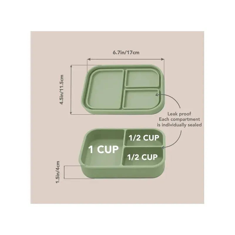 Nouka - Small Silicone Sealed Snack Box, Leaf Image 3