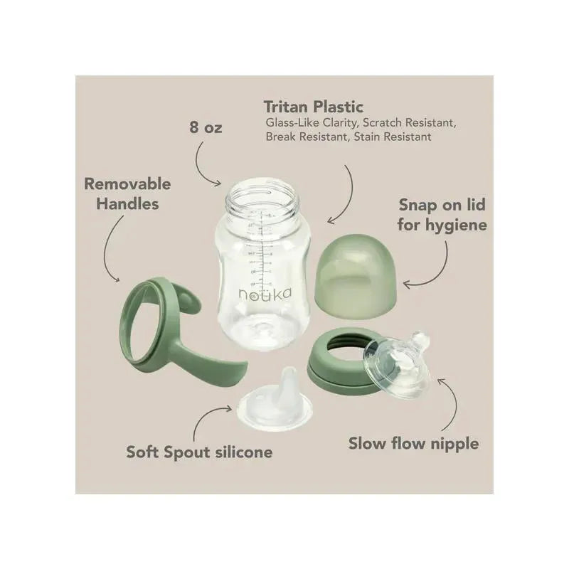 Nouka - Transitional Baby Bottle/Sippy Cup, Soft Blush Image 7