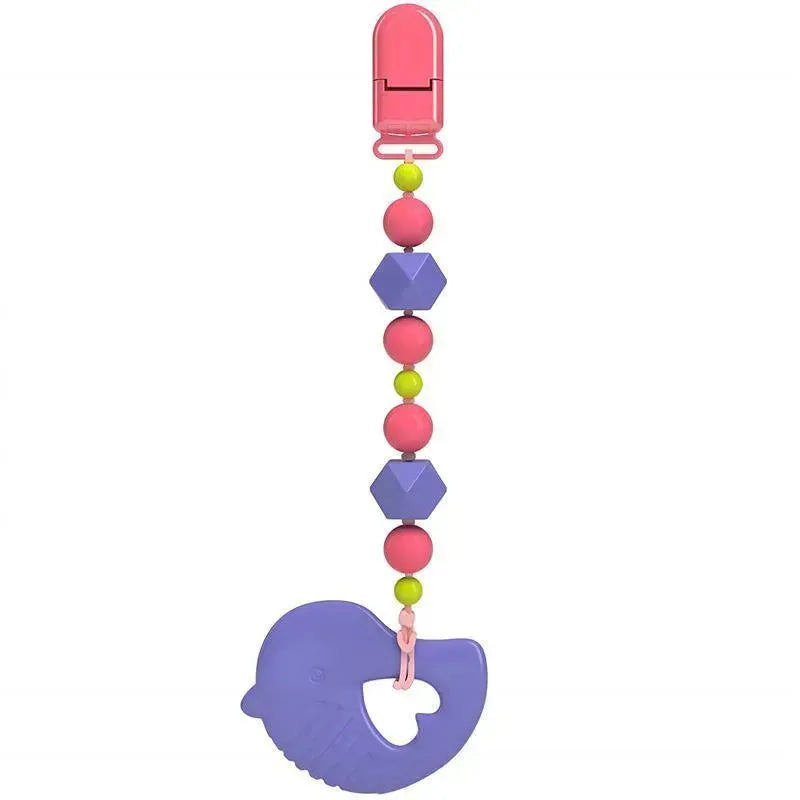 Nuby 0M+ Silicone Beaded Pacifier Holder With Teether - Assorted Image 3