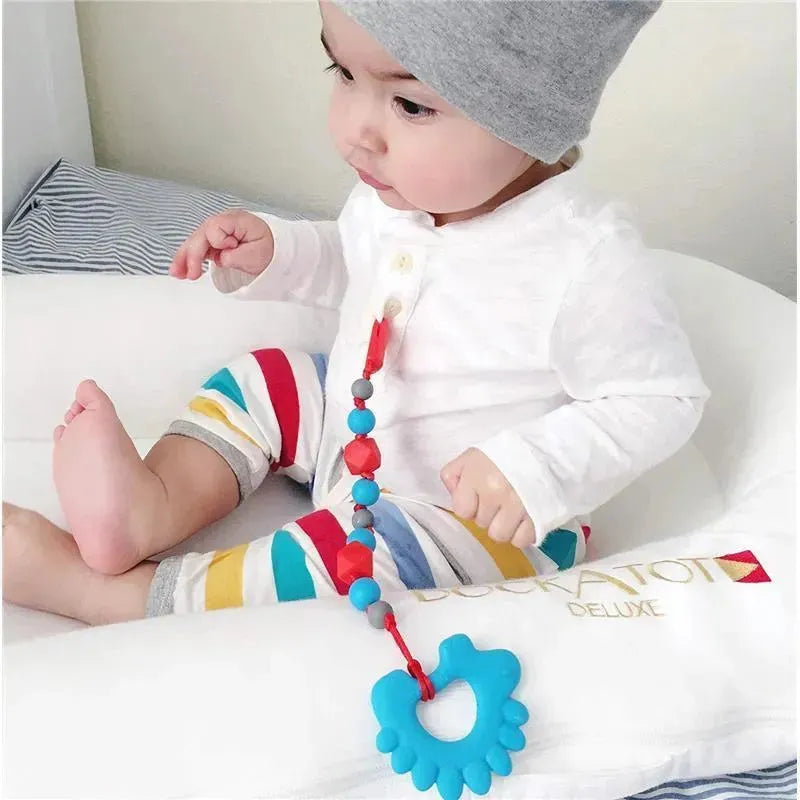 Nuby 0M+ Silicone Beaded Pacifier Holder With Teether - Assorted Image 6