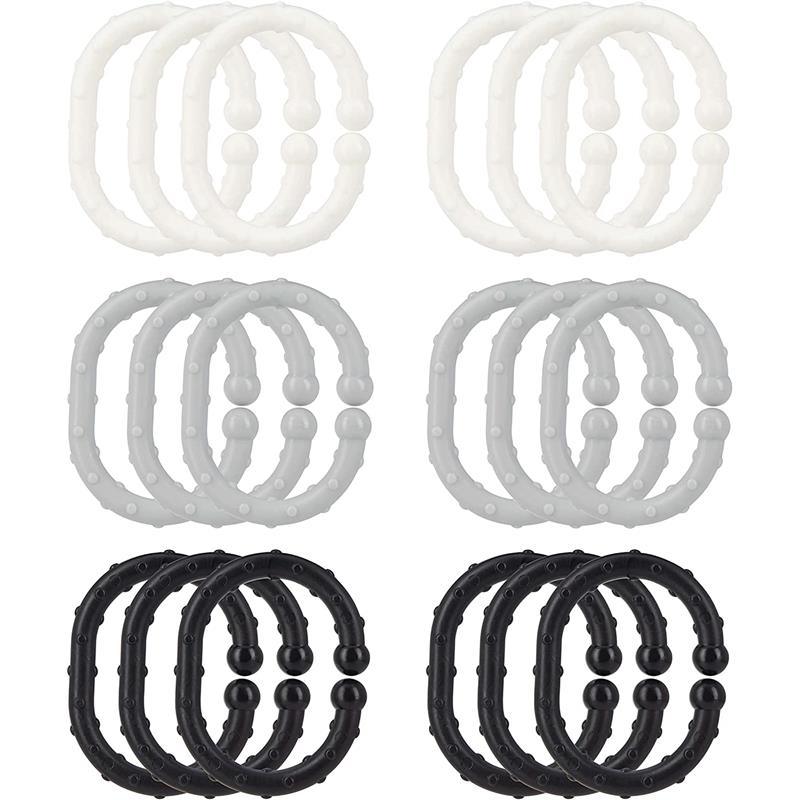 Nuby - 18Pk Linkables Teething Toys, Black/Grey/White Image 2