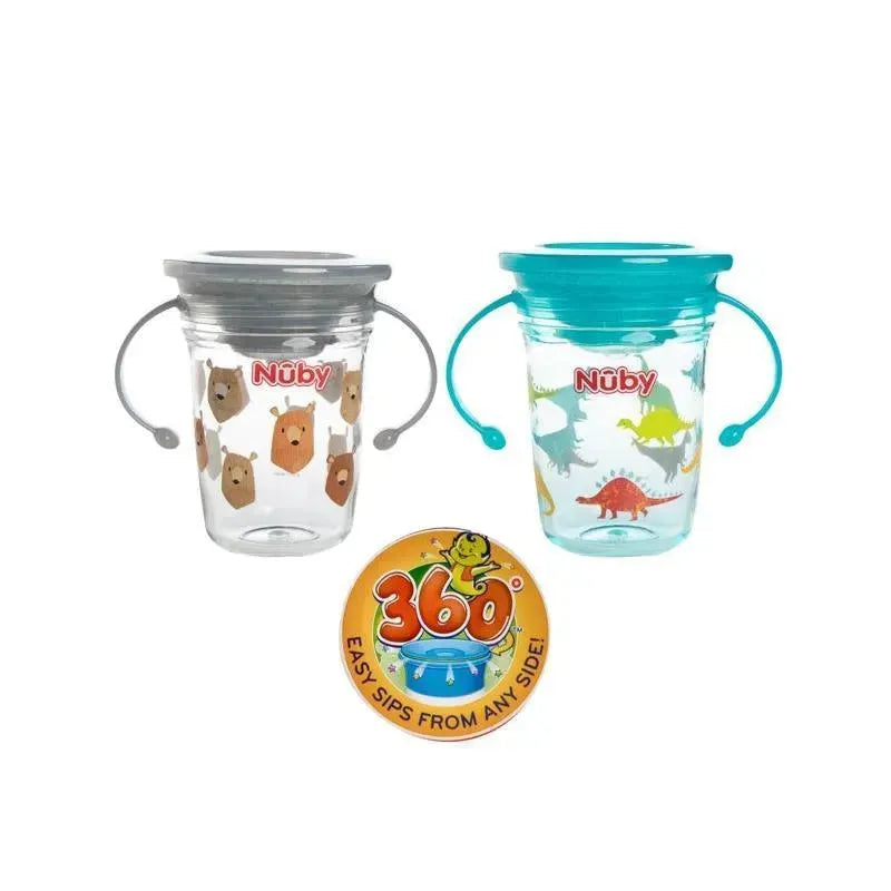 Nuby No Spill Tritan Ice Bear/Dinosaur Printed Wonder Cup, 1PK Image 1