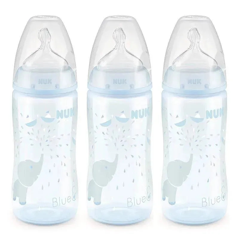 Nuk - 10Oz Smooth Flow Anti-Colic Bottle, Blue Elephant 3Pk Image 1