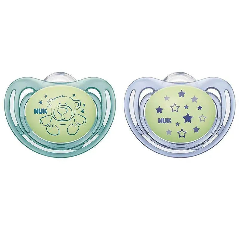 Nuk - 2 Pk Pacifier Airflow Glow In Dark, Boy, Size 2 Image 1