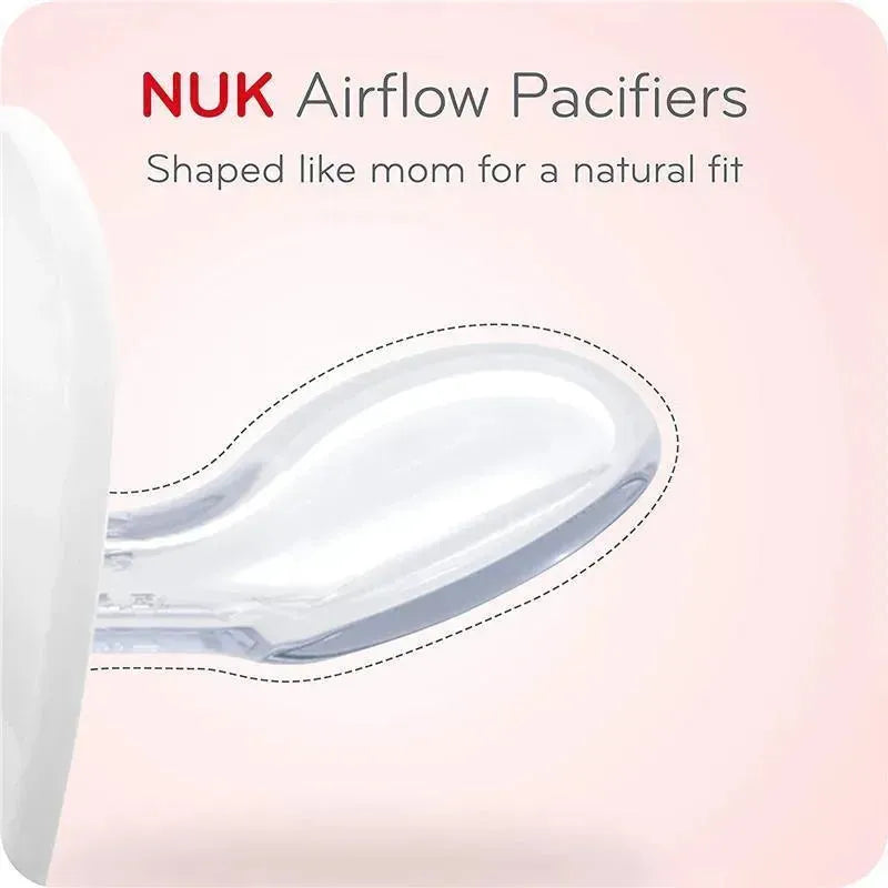 Nuk - 2 Pk Pacifier Airflow Glow In Dark, Girl, Size 2 Image 2