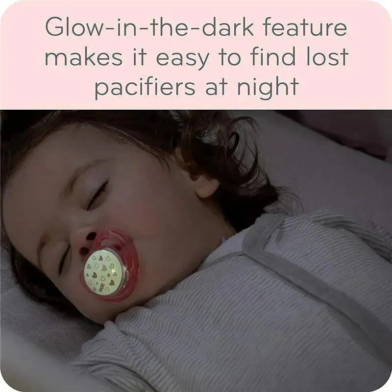 Nuk - 2 Pk Pacifier Airflow Glow In Dark, Girl, Size 2 Image 6