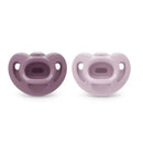 Nuk - 2Pk Girl Comfy 100% Silicone Pacifier, 0/6M, Midnight Lavender Image 1