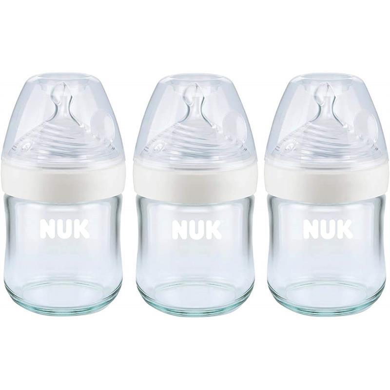 NUK - 3Pk Simply Natural Glass Baby Bottles, 4 Oz Image 1