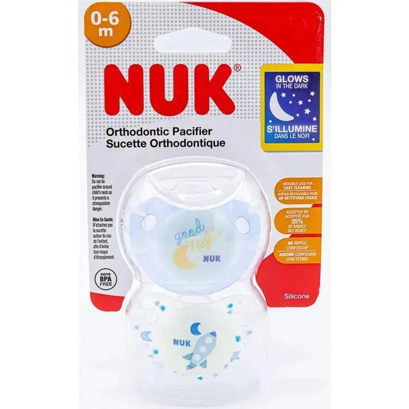 NUK Chupete de ortodoncia para niñas, 0-6 meses (paquete de 3)