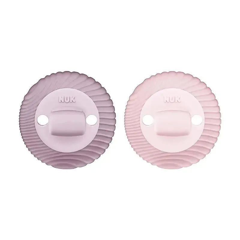 NUK - For Nature 2Pk Girl Silicone Soother 2-in-1, 0/12M Image 1