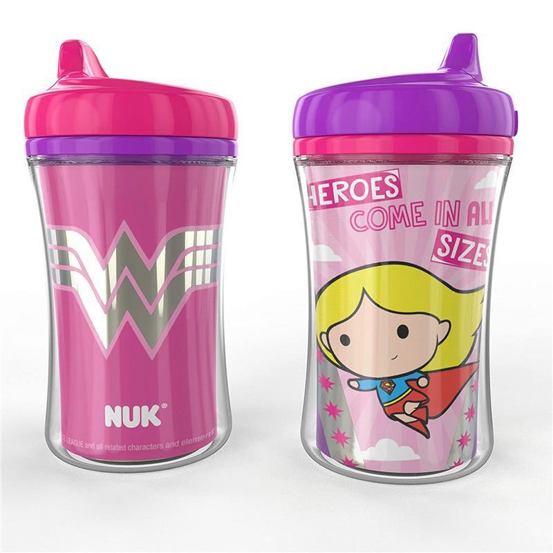 Nuk - Justice League Insulated Hard Spout Sippy Cup 9 Oz 2 Pk, Girl Image 1