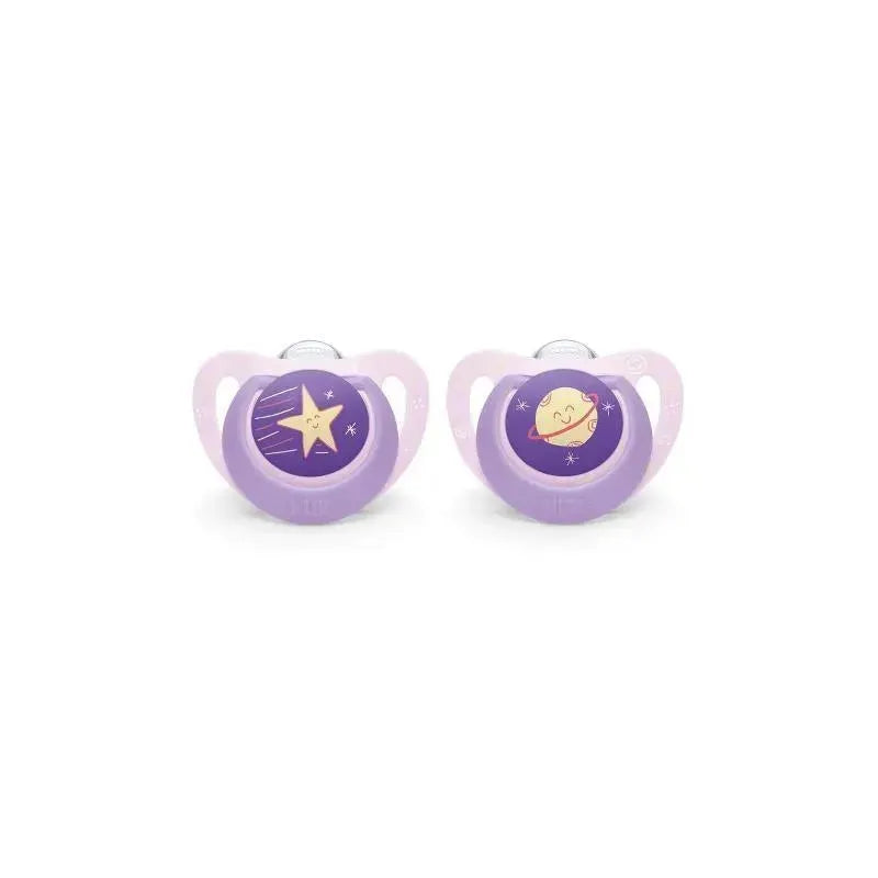 Nuk - Pacifier Genius Size 1, 2 Pk Outer Space Theme, Girl Image 1