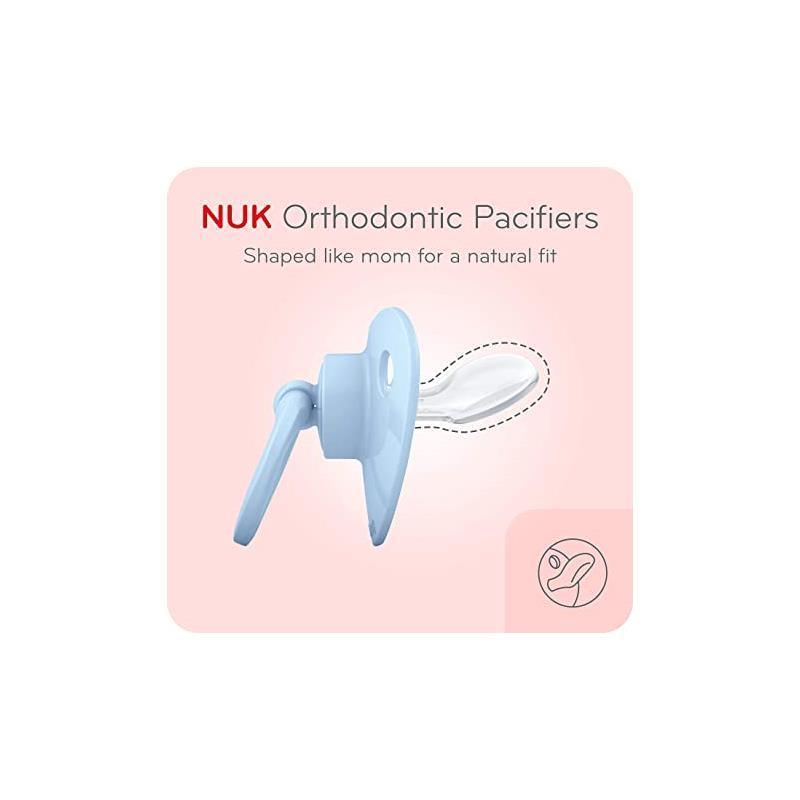  NUK Chupete de ortodoncia, paquete de 4, 0-6 meses : Bebés