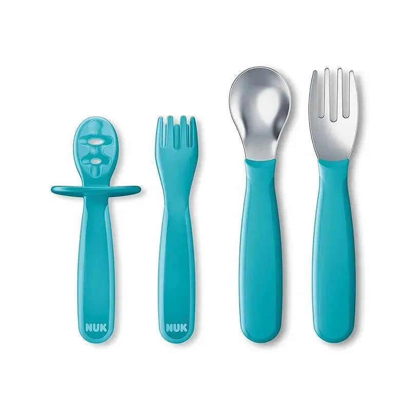 Nuk Pretensil Training Set - Spoon and Fork, 4-Piece Value Set, 6+ Months Image 1