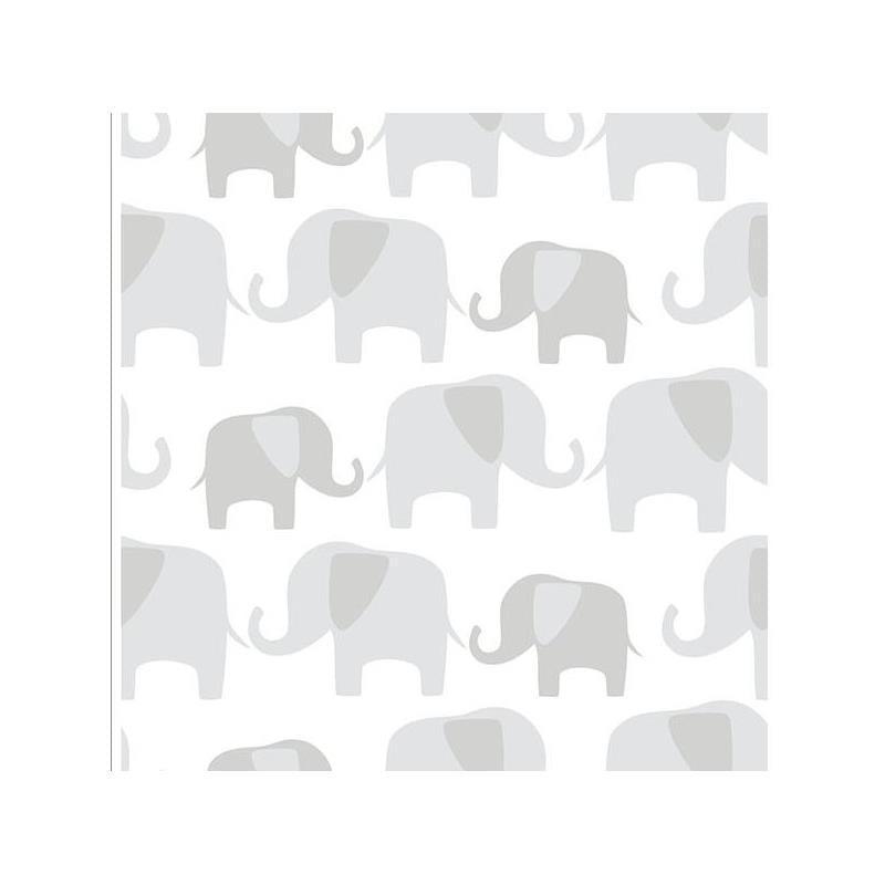 Nuwallpaper Peel and Stick Wallpaper, Gray Elephant Parade Image 2