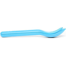 Omie Box - 2Pk Plastic Reusable Fork & Spoon Silverware with Pod for Kids, Capri Blue Image 2