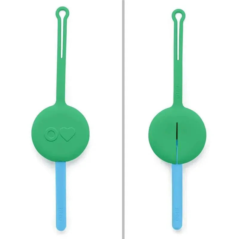 OmieBox - 2Pk Plastic Reusable Fork & Spoon Silverware with Pod for Kids, Mint Green Image 4