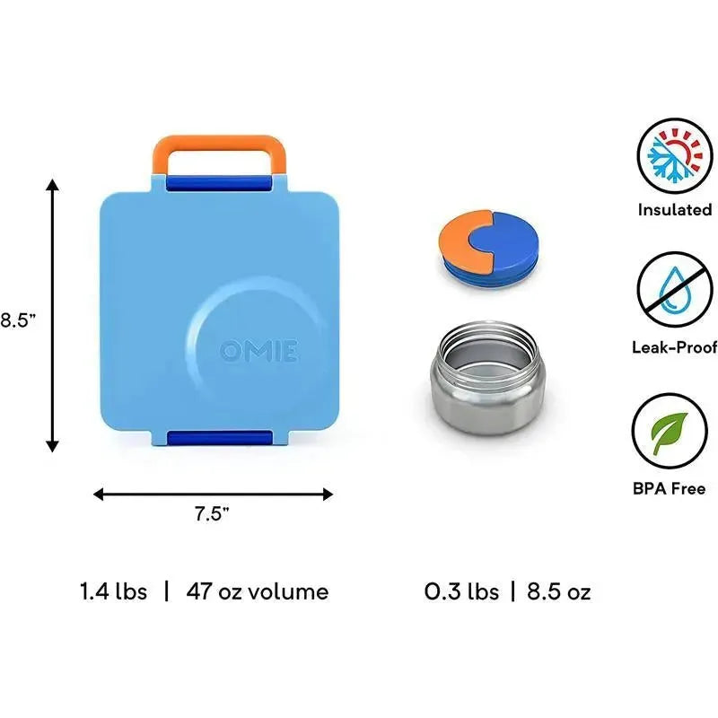 OmieBox - Insulated Bento Box with Leak Proof Thermos Food Jar, Blue Sky Image 4