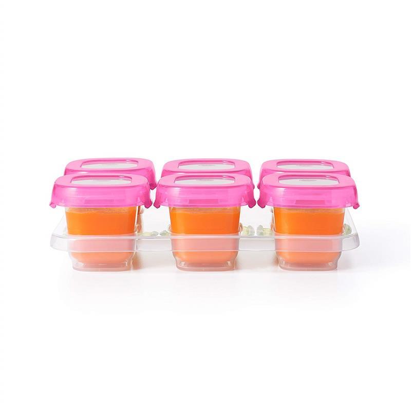 OXO Tot Baby Blocks Freezer Storage Containers 2 oz - Pink Image 3