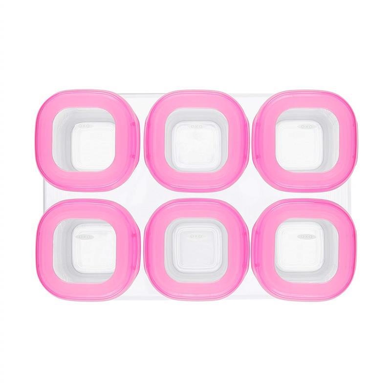 OXO Tot Baby Blocks Freezer Storage Containers 2 oz - Pink Image 5