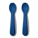 Oxo Tot Feeding Spoon Set Soft Silicone Navy Image 1