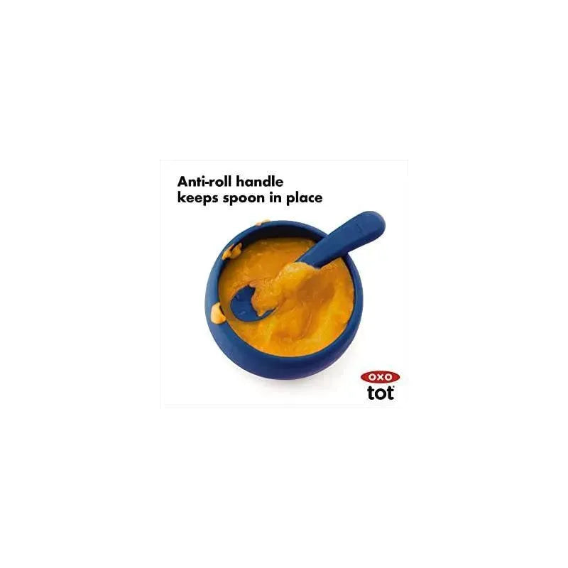 Oxo Tot Feeding Spoon Set Soft Silicone Navy Image 2