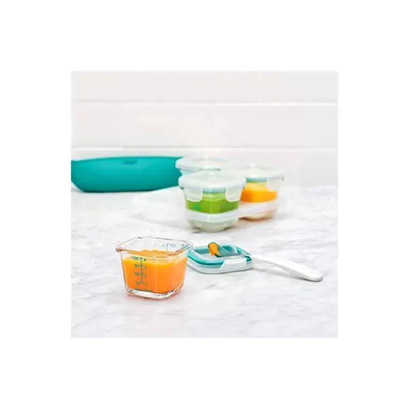 OXO Tot Glass Baby Blocks 4 oz - Teal Image 6