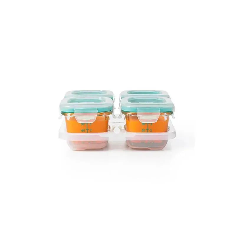 OXO Tot Glass Baby Blocks 4 oz - Teal Image 3