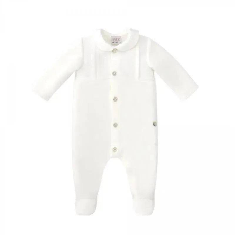 Paz Rodriguez - Baby Boy Knit Newborn Romper Dulzura, Cream Image 1