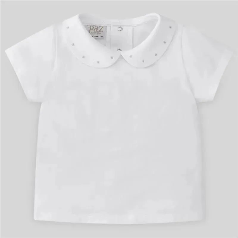 Paz Rodriguez - Baby Boy Knit T-Shirt Confort V22, White Image 1