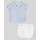 Paz Rodriguez - Baby Boy Set Woven Newborn Shirt + Shorts Vento, Sky Blue Image 1