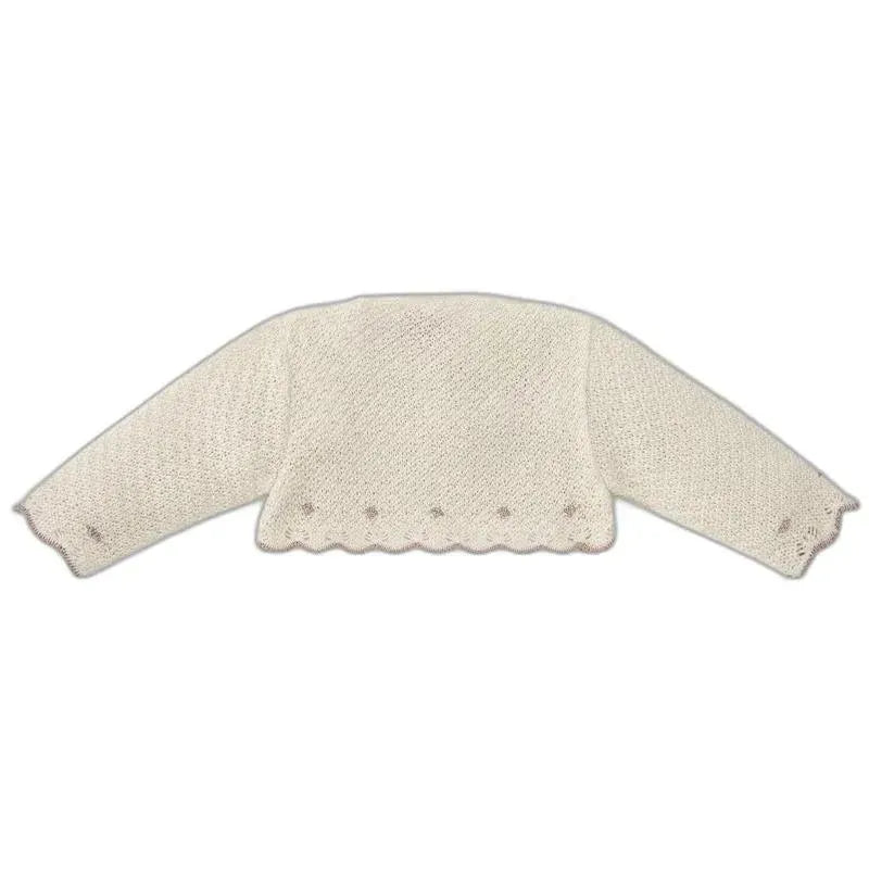 Paz Rodriguez - Baby Girl Knit Newborn Cardigan Pio Pio, Mist Pink/Cream Image 2